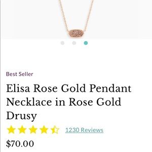 GENTLY USED Kendra Scott Elisa Rose Gold Pendant Necklace in Rose Gold Drusy